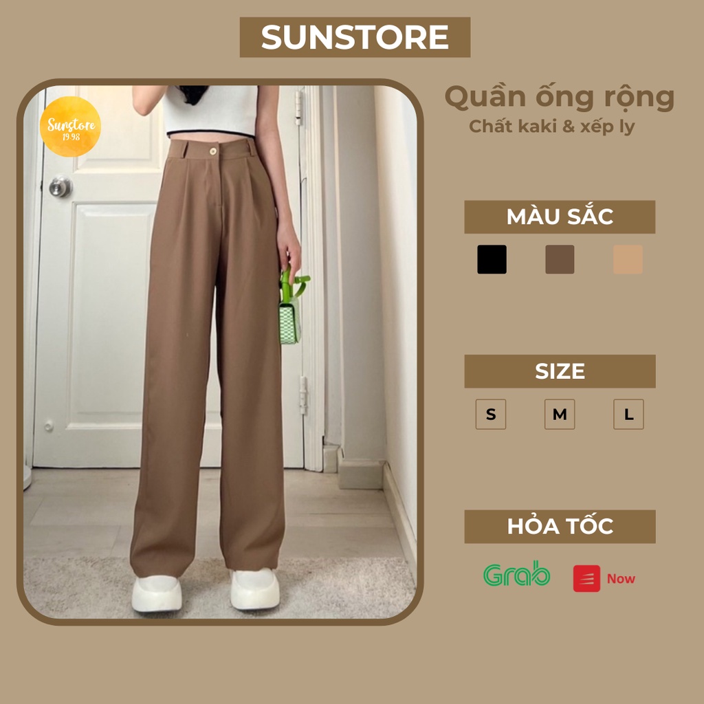 [Mã FAMARAL1 giảm 10K đơn 50K] Quần culottes ống rộng suông dài chất rũ cao cấp lưng cao cài nút Spant 2