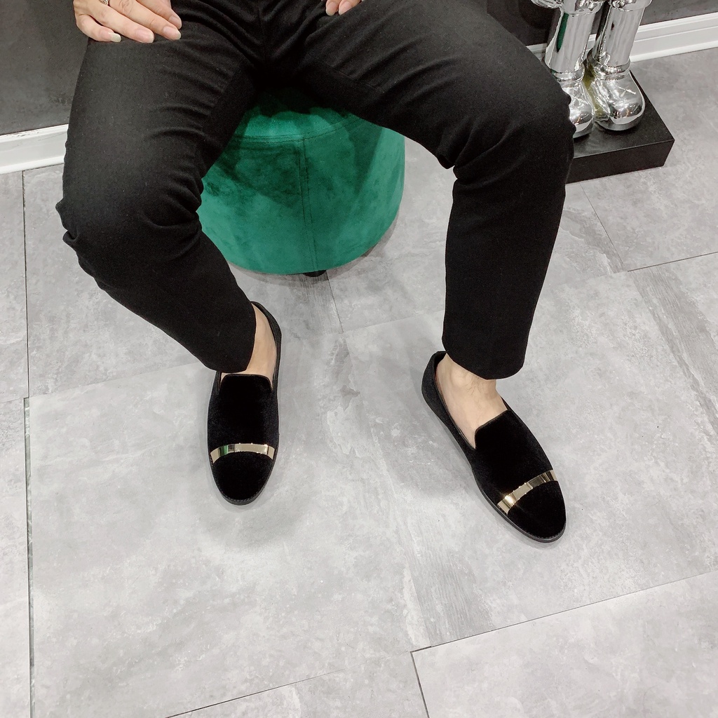 Giầy tây, giày da nam chất nhung cao cấp, kiểu dáng loafer :  01