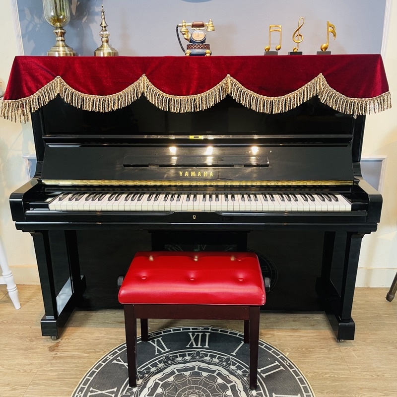 Khăn Phủ Đàn Piano Cơ, Piano Điện Cao Cấp - Khăn Phủ Nhung Đỏ Rượu Vang