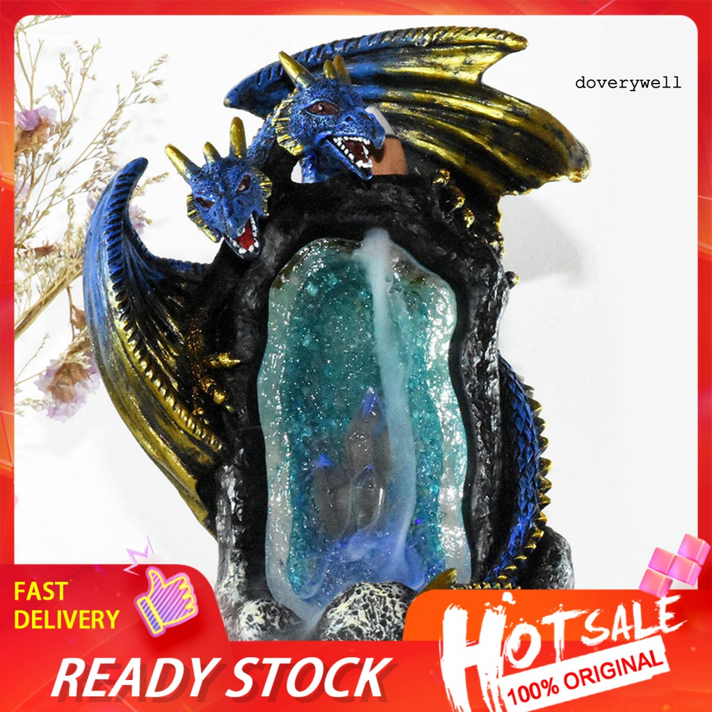 Thác Khói Trầm Hương Hình Rồng Trung Hoa Có Đèn Led Nhiều Màu