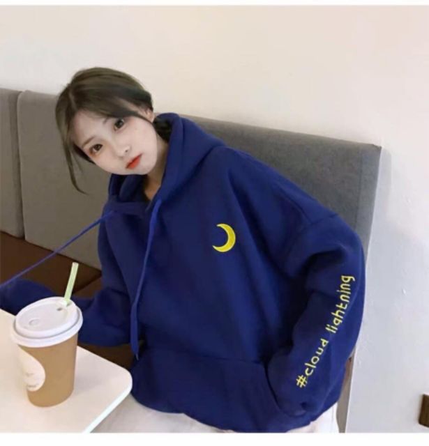 (KÈM HÌNH THẬT) Áo hoodie nỉ bông mịn mặt trăng form rộng 3 màu | BigBuy360 - bigbuy360.vn