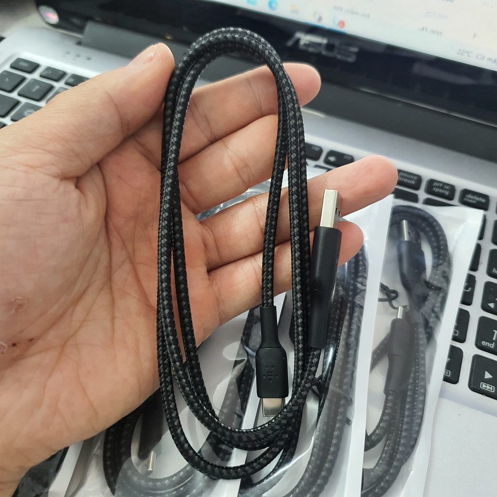 Cáp Sạc Nhanh Belkin USB - Type C Chính Hãng, Chất Liệu Dù Bền, Dài 1m