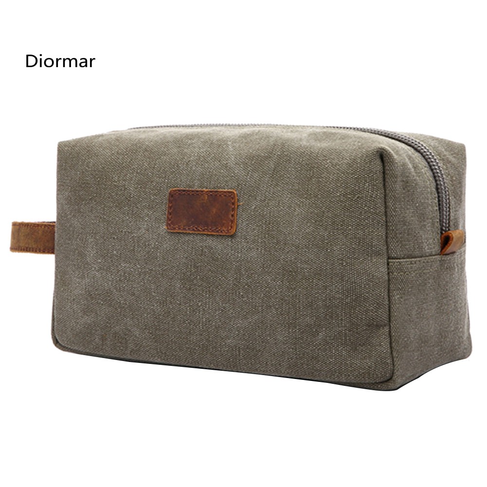 Túi đựng mỹ phẩm trang điểm / dao cạo râu bằng vải canvas phong cách retro tiện dụng cho nam khi đi du lịch