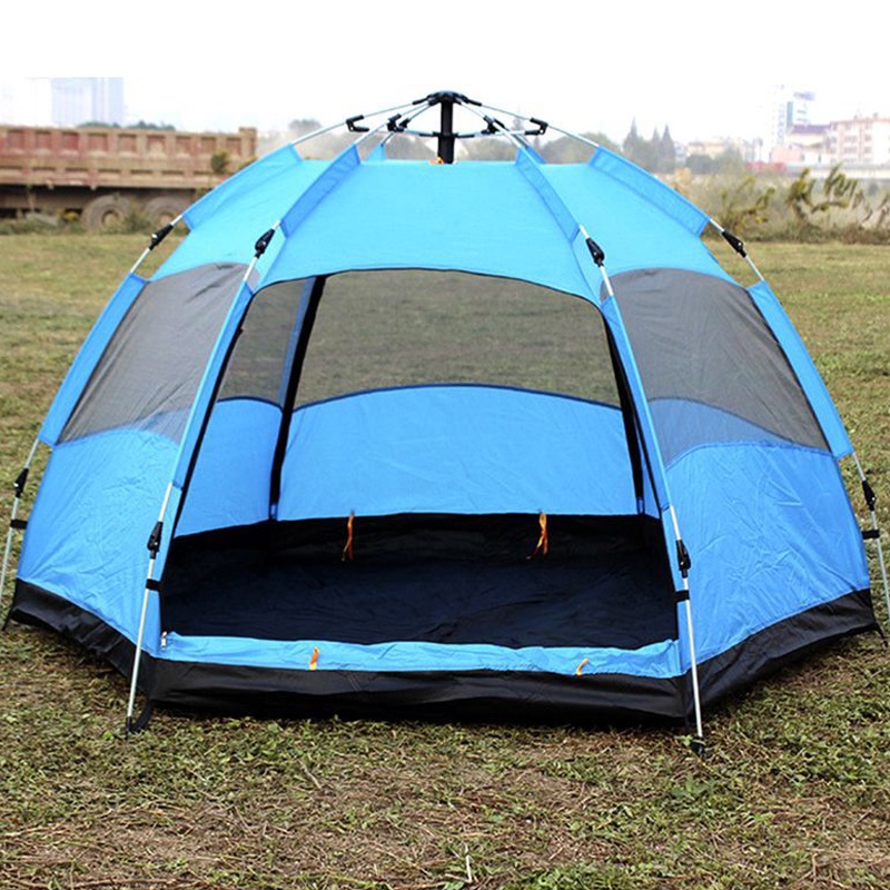 [Dày dặn 2 lớp] Lều cắm trại Riocamping 4-6 người lều tự bung 2 lớp chống UV