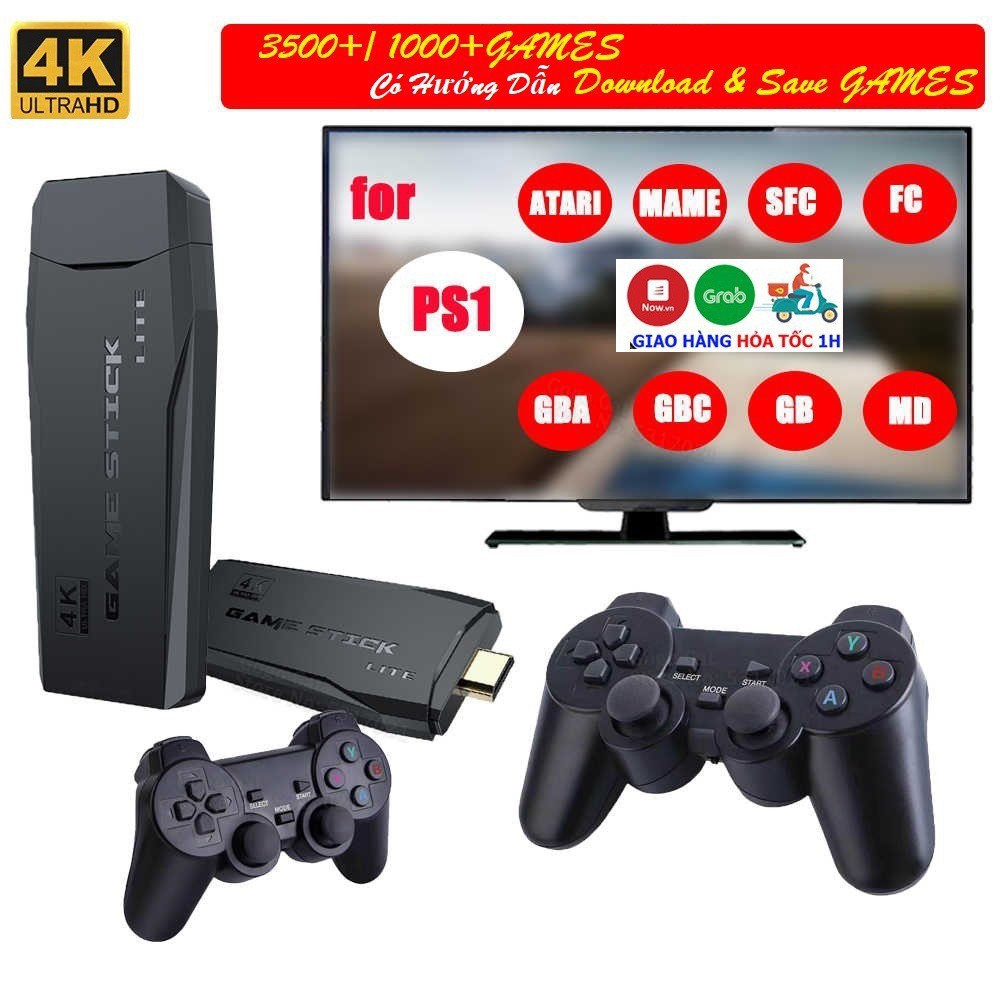 [Game stick 4K] Máy Chơi Game 4 Nút HDMI Không Dây Hơn 3000 Trò Chơi - Máy chơi game không dây - tích hợp 1000 games