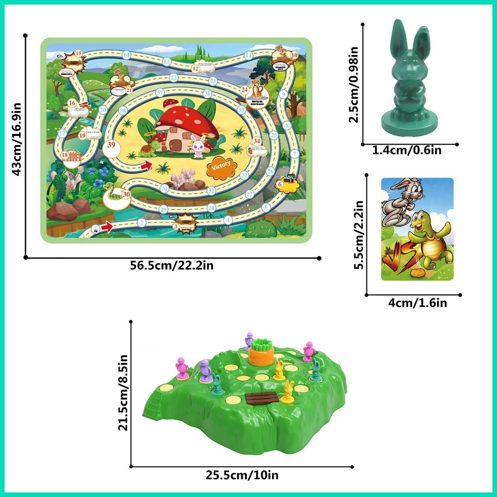 Bộ Trò Chơi Board Game Bẫy Thỏ / Rùa / Đường Đua Thỏ Di Động Dễ Mang Theo
