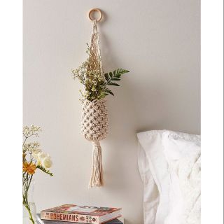 Giỏ treo trang trí giỏ treo lọ hoa bình hoa hoa giỏ Tết dây macramé