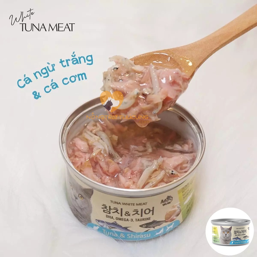 Pate Cho Mèo MeoWow Hàn Quốc Lon 80gr - ĐỦ 6 VỊ - Pate mèo mọi lứa tuổi