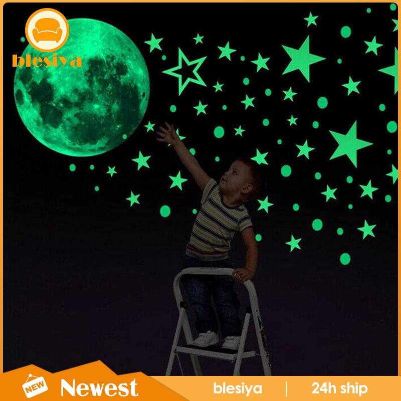 [Blesiya] 435 Miếng Dán Tường Hình Ngôi Sao Dạ Quang