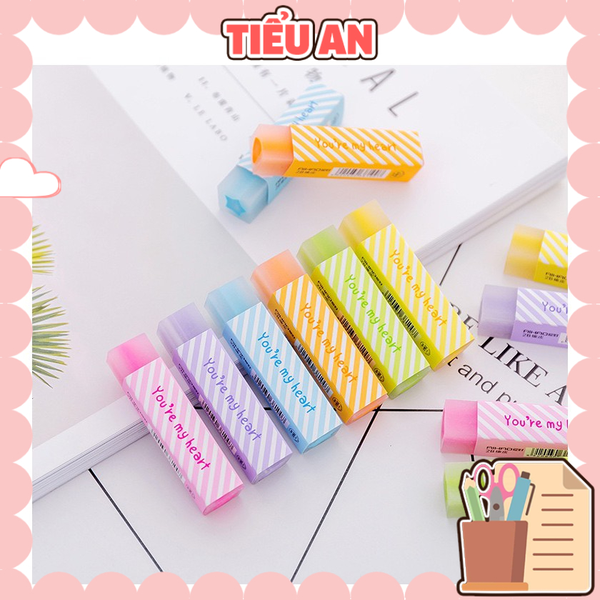 Gôm / Tẩy hình thỏi chữ nhật sắc màu
