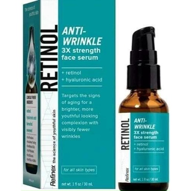 RETINOL Anti- Wrinkle 3X Strength Face Serum 1FL OZ/30ml.
