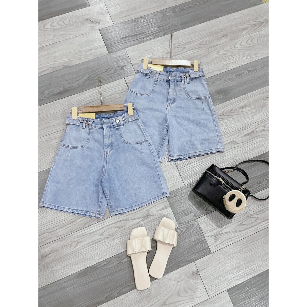 Quần Short Jean Cạp Cao Có Cúc Điều Chỉnh Eo, Quần Đùi Bò Chất Mềm Mịn | BigBuy360 - bigbuy360.vn