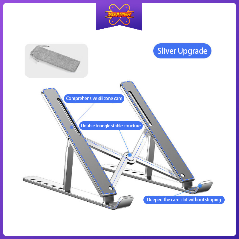 XGamer Aluminum Foldable Laptop Stand ,Ventilated Laptop Holder Computer Cooling Stand Lift Adjustable stand