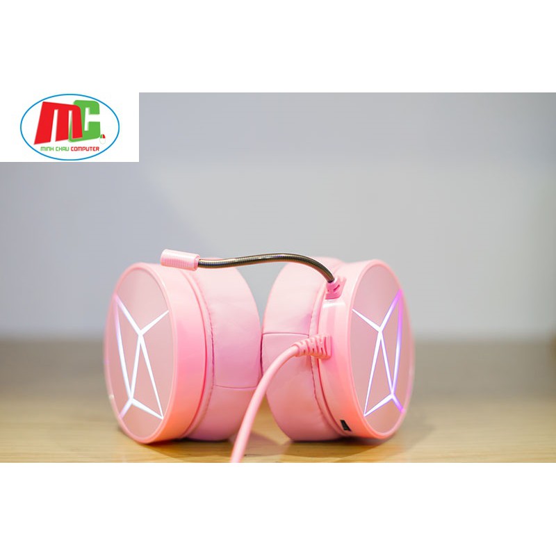 Tai Nghe Gaming Dareu EH722X Màu Hồng Led RGB - Hàng Chính Hãng