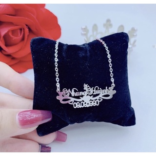 Dây mặt khắc tên cho bé ,bạc s99