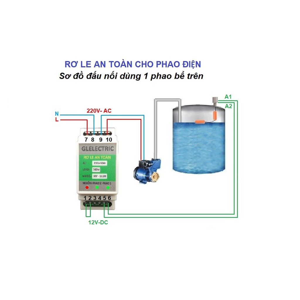 Rơ le an toàn cho phao điện  SRF -111M - Hàng chính hãng