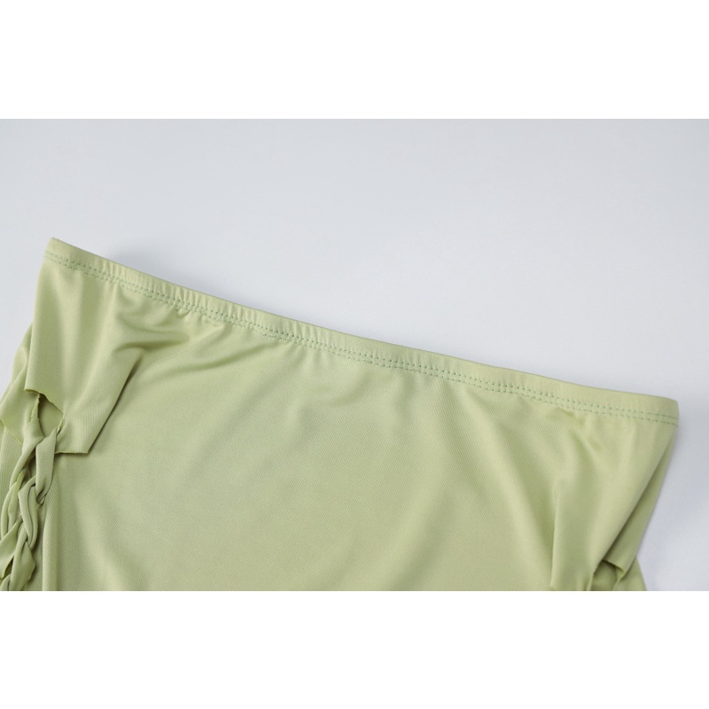 DUNEA Set Áo Tank Top Cổ Yếm + Chân Váy Lưng Cao Thời Trang Nữ