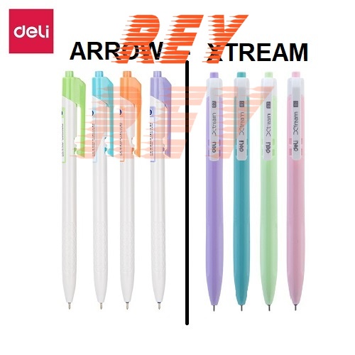 [Giá sỉ] Hộp 50 cây bút bi Xtream - Arrow vỏ nhiều màu 0.7mm Deli