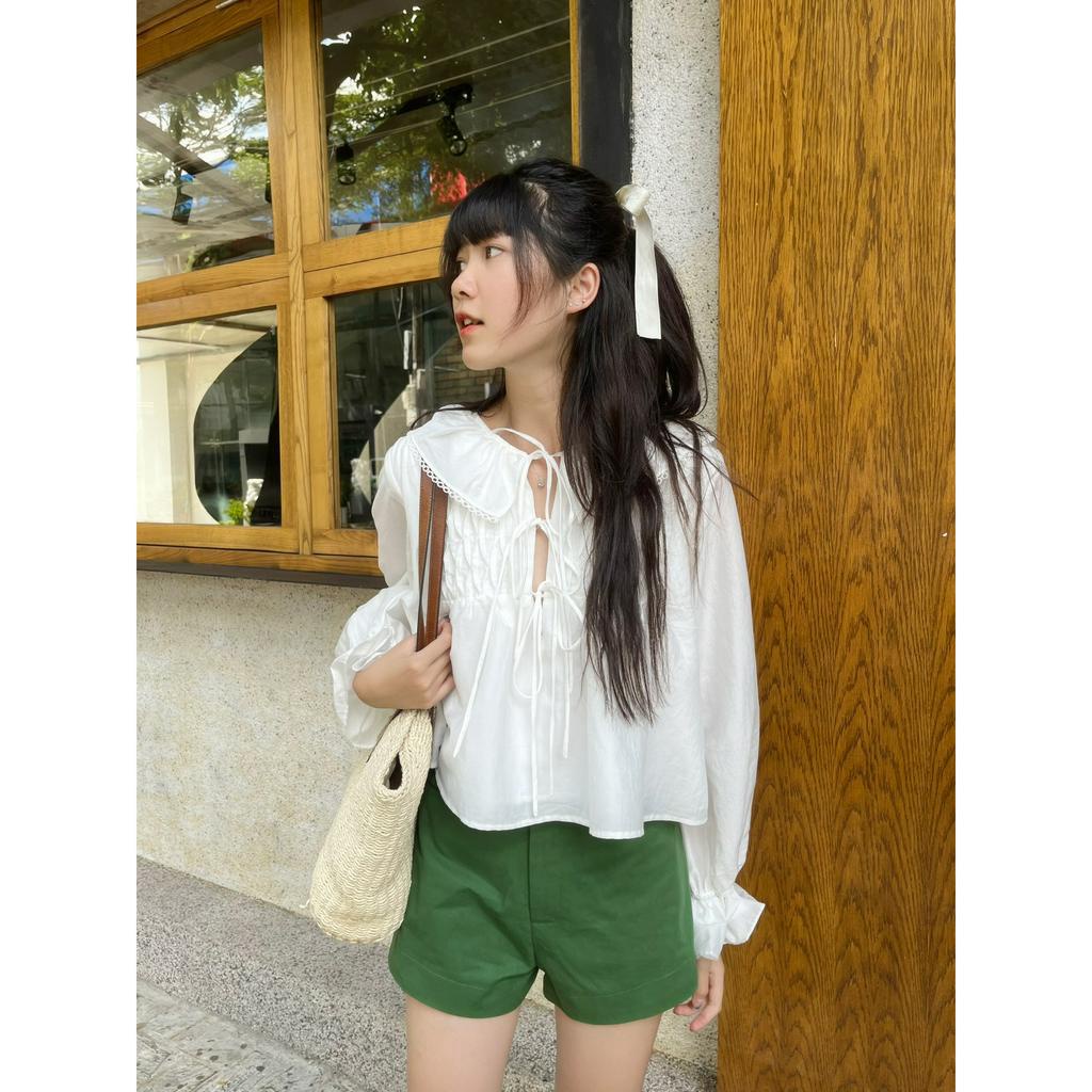 Áo kiểu tay dài có thắt nơ MAISY TOP