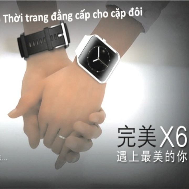 Đồng hồ thông minh Smartwatch X6 màu trắng màn hình cong cao cấp + tặng kèm bút cảm ứng