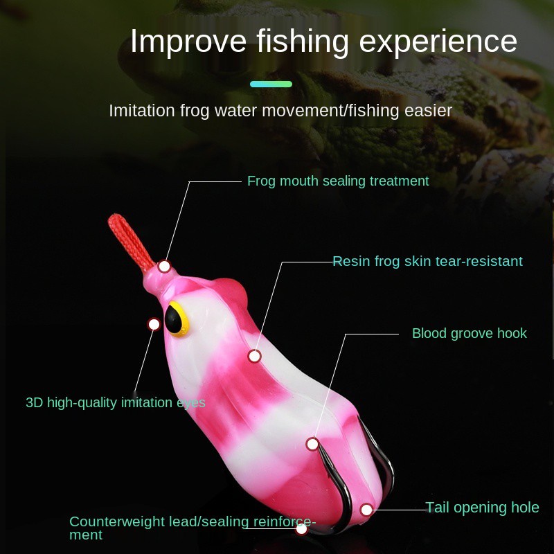 Mồi Câu Cá Giả Hình Ếch Kèm Móc Câu Mềm 6.3cm14.5g Umpan Katak