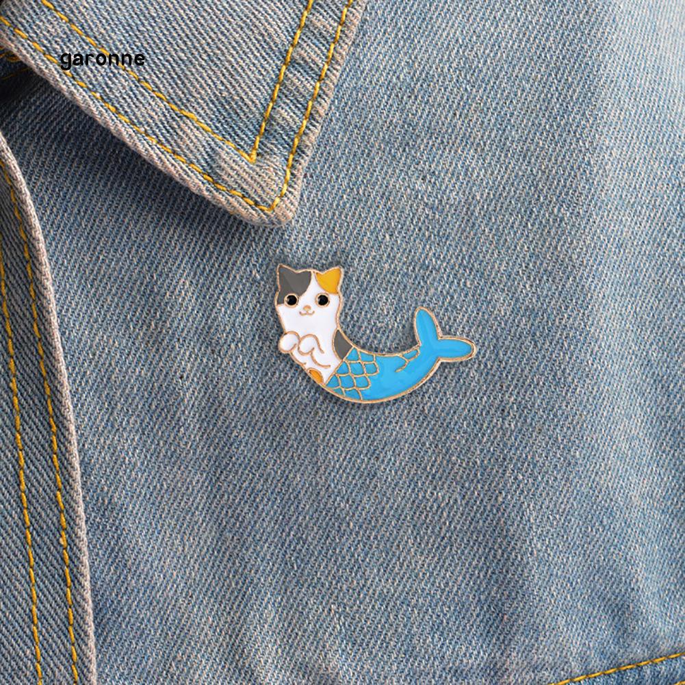 Pin cài áo mỹ mèo ngư đuôi cá cute - GC059