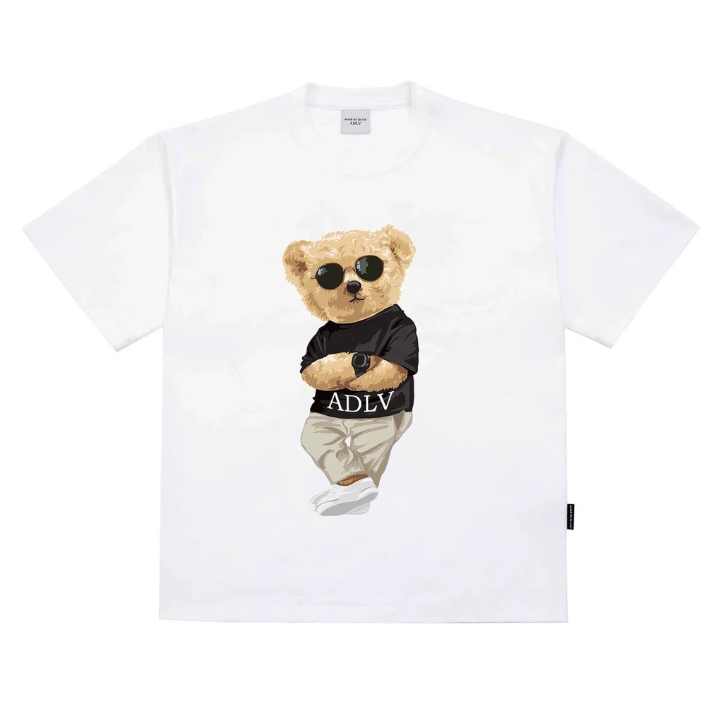 Áo thun ADLV gấu hoạt hình 3D cho bé , áo phông cotton trẻ em unisex ,TPKIDs