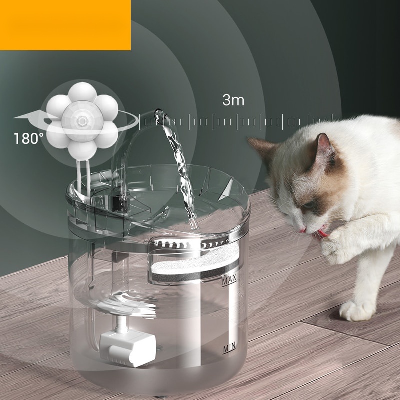 Máy Phát Hiện Chuyển Động Thông Minh Cảm Biến Hồng Ngoại Cho Đài Phun Nước Uống Uống Tự Động Thông Minh Cho Mèo (Loại Chứa:Uk)