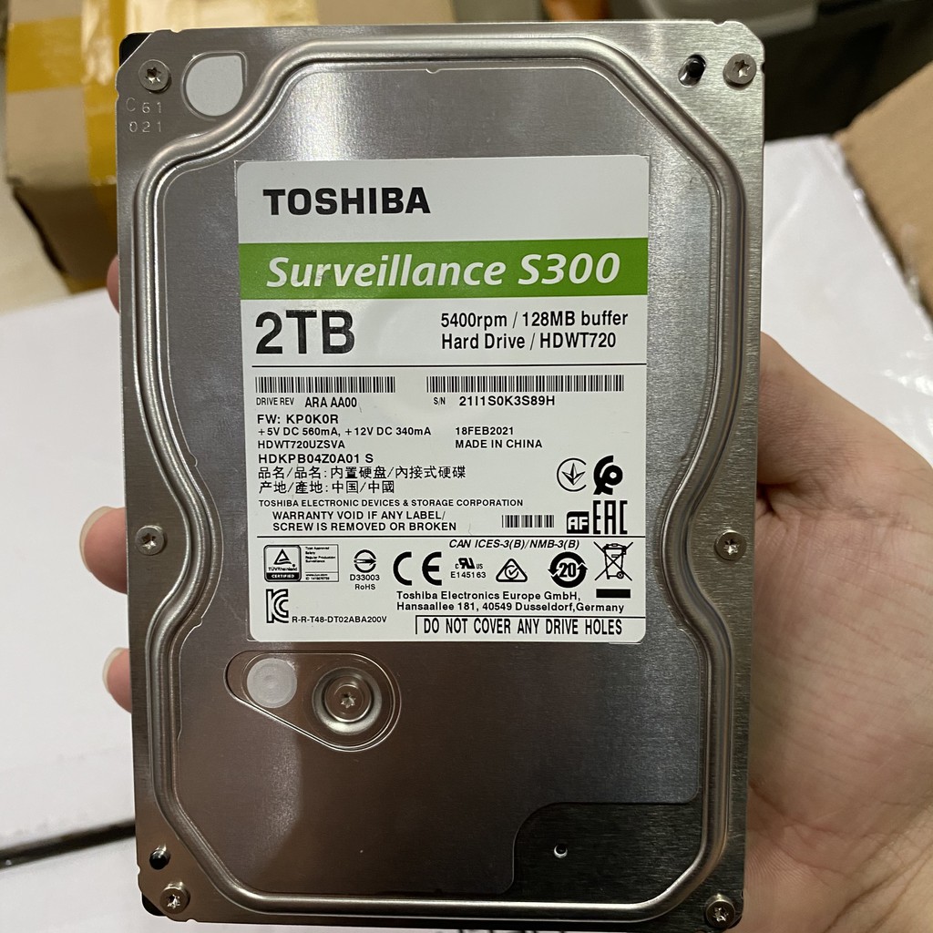 Ổ cứng Camera chuyên dụng TOSHIBA AV 1TB, 2TB, 3TB, 4TB, 6TB Chính hãng BH 36 Tháng