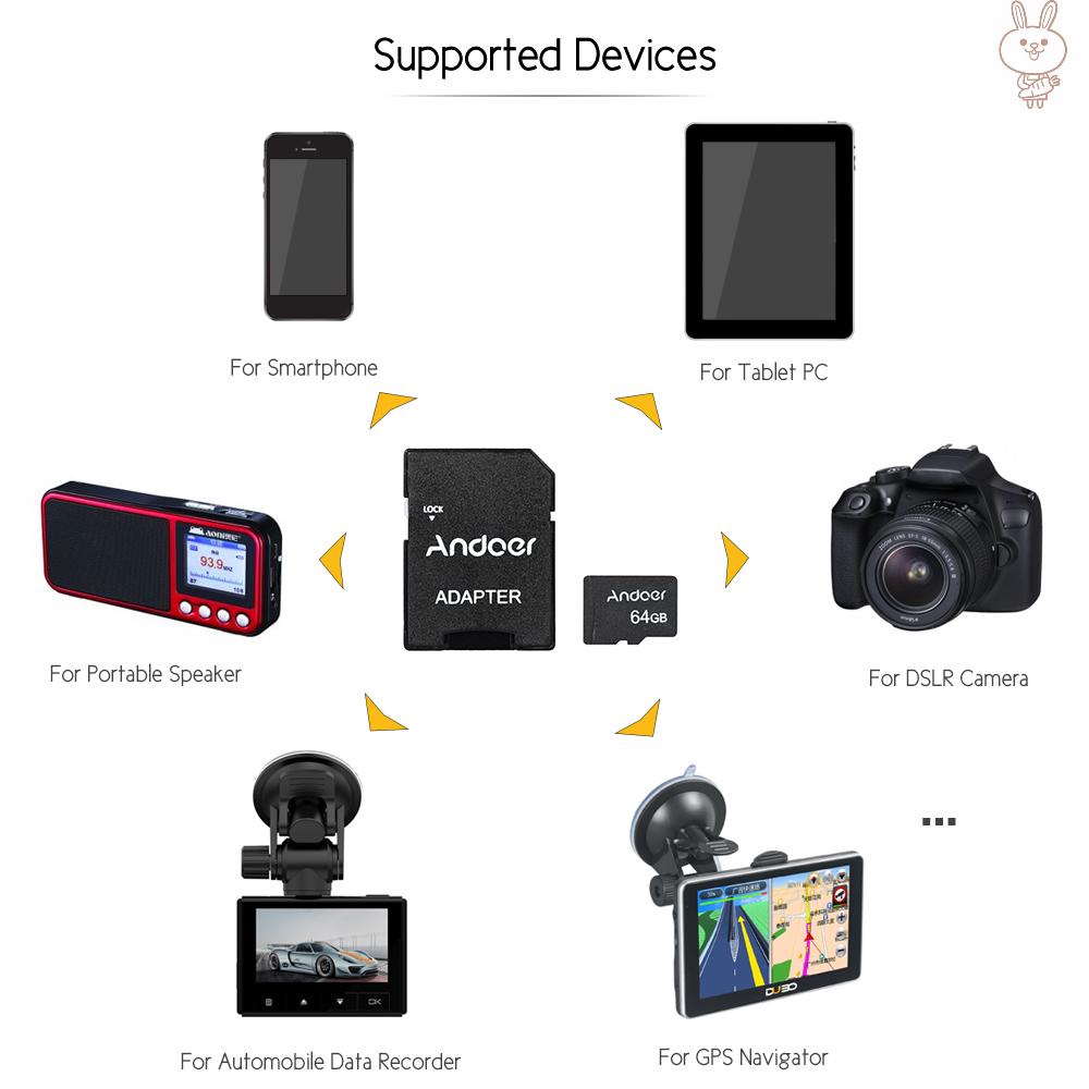 Thẻ Nhớ Tf Andoer 64gb Class 10 + Bộ Chuyển Đổi Thẻ Tf Cho Camera / Điện Thoại / Máy Tính | BigBuy360 - bigbuy360.vn