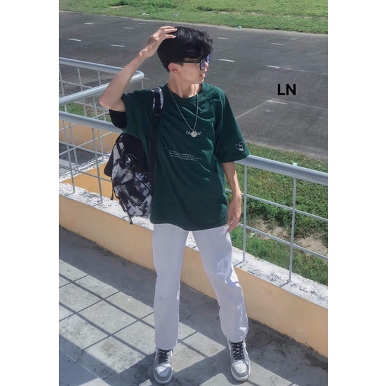 Set Quần Dài Trắng suông Áo Sadboizs 3158 🌸 Bộ đồ culottes trơn  kèm thun form rộng tay lỡ vintage Ulzzang