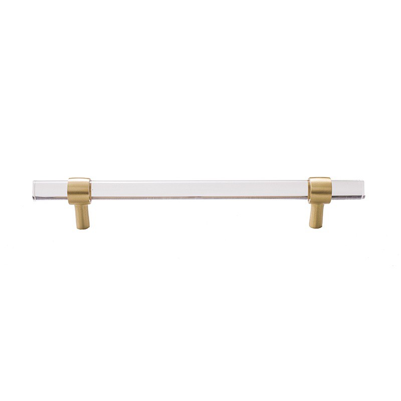 Tay nắm cửa bằng Acrylic trong suốt màu vàng đồng hiện đại