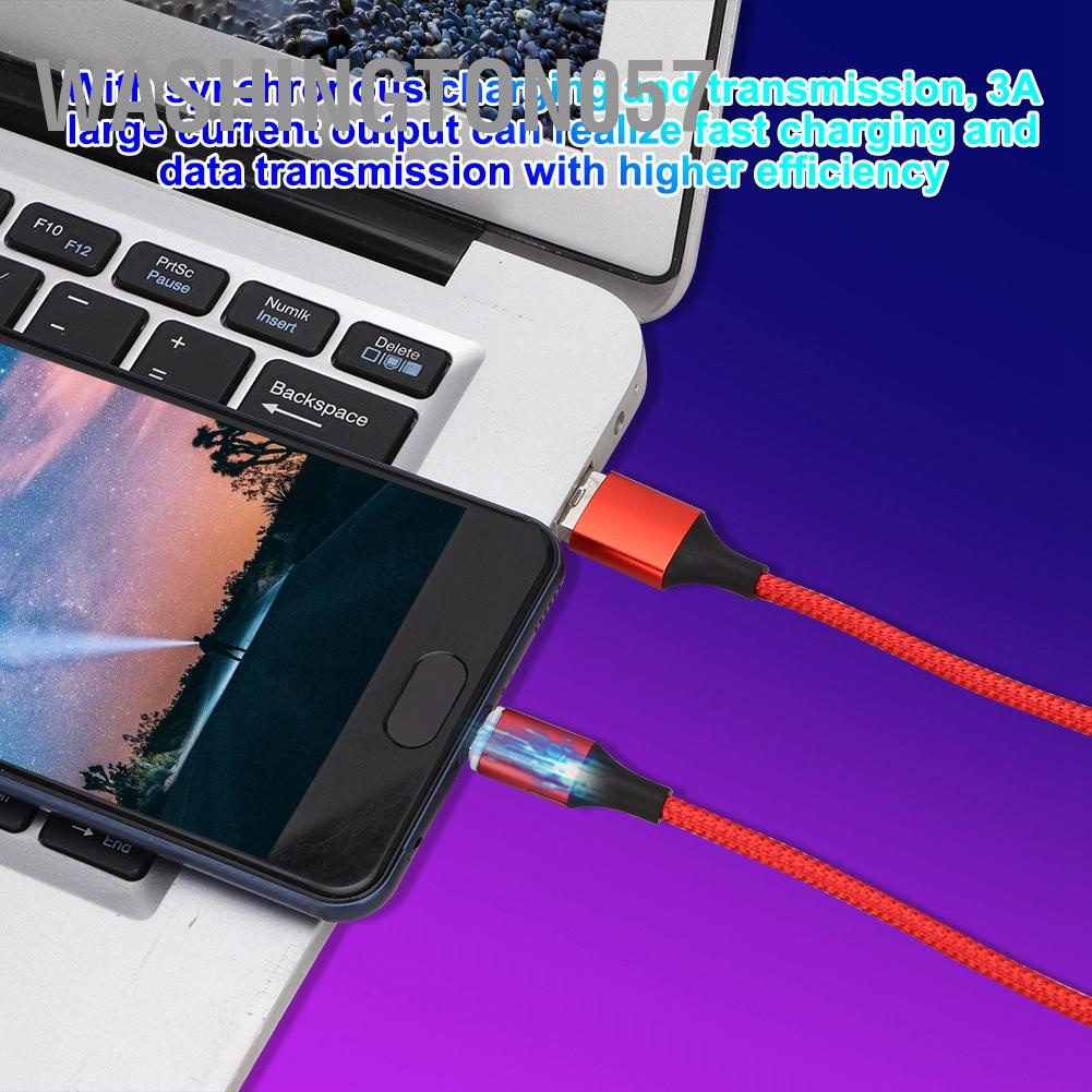 Washington057 5A Magnetic Cellphone Fast Charging Cable Mobile Phone Data Line for TypE C