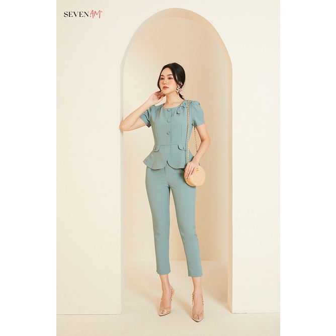 Quần âu dài xanh Seven.AM FH800059N