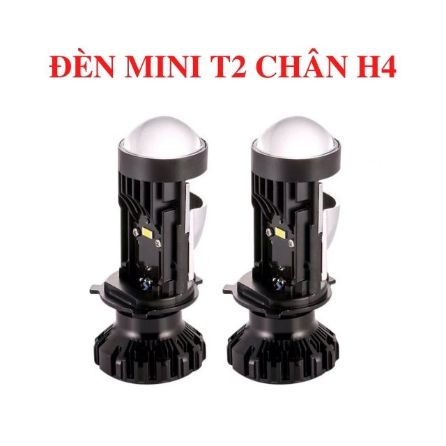 Đèn Pha Bi LED T2 Chân H4 12V Dành Cho Ô Tô Và Xe Máy