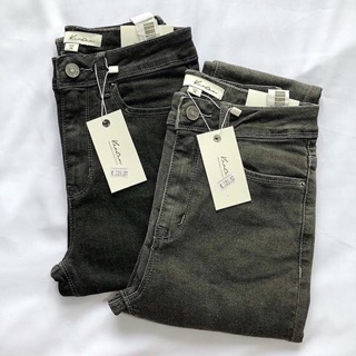 Quần jeans 9 tấc màu xám
