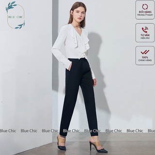 Quần âu nữ Blue Chic lưng cạp cao đồ âu công sở đi học đẹp form dáng chuẩn màu đen vải co giãn