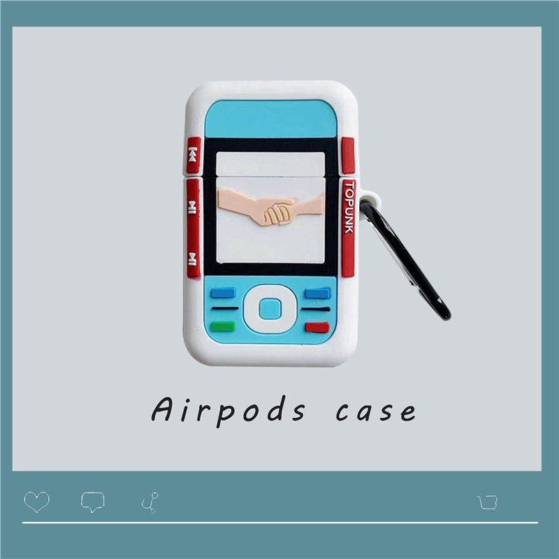 Vỏ silicon chống rơi vỡ bảo vệ hộp đựng tai nghe Airpods 1/2 thiết kế hình điện thoại Nokia phong cách mới sáng tạo