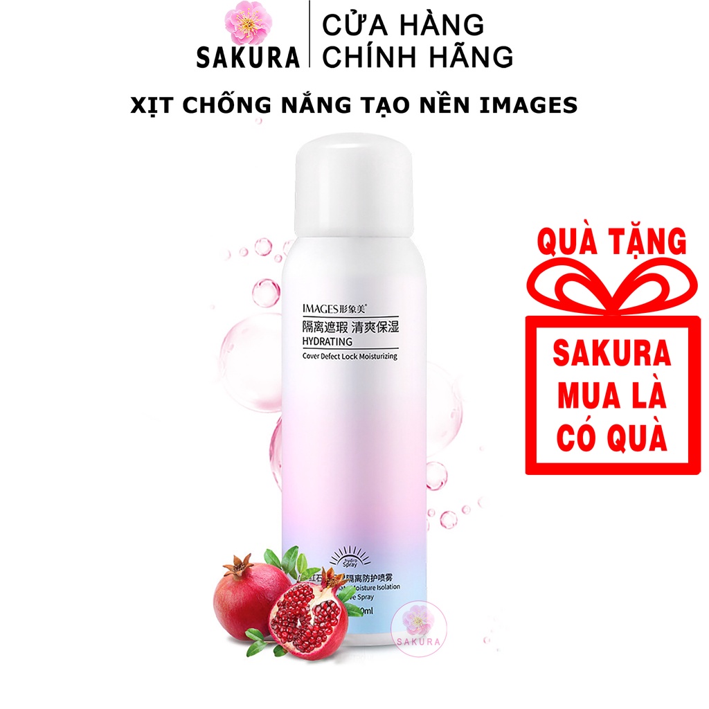 Xịt chống nắng trang điểm IMAGES makeup che khuyết điểm trắng da nội địa trung SAKURA 150ml