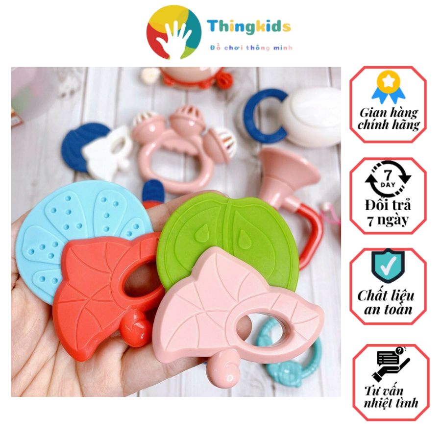 Bộ xúc xắc gặm nướu lục lạc Baby Conceit kèm hộp 12 món - Thingkids