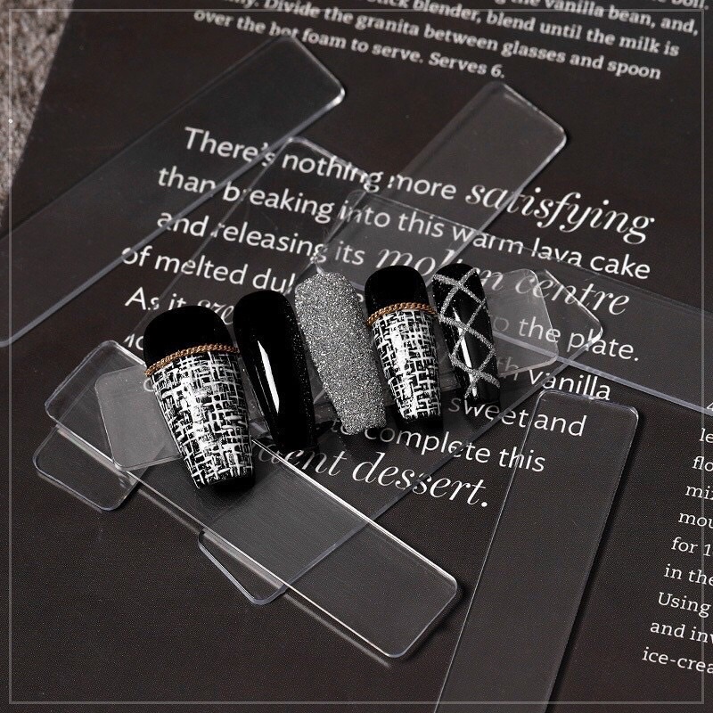 THANH MICA ĐỂ MÓNG / TRƯNG MÓNG MẪU - Set 48 thanh mica trưng bày mẫu nail - 1 thanh dán được 5 móng 💓💖