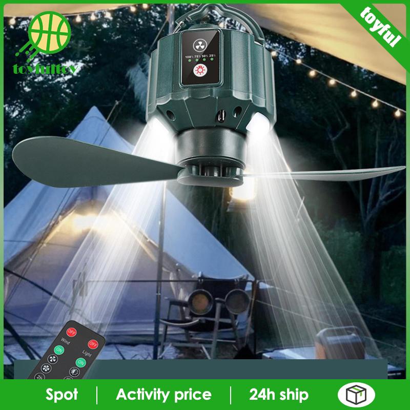 Quạt Cắm Trại 15600mAh Có Đèn LED Và Cổng Sạc USB