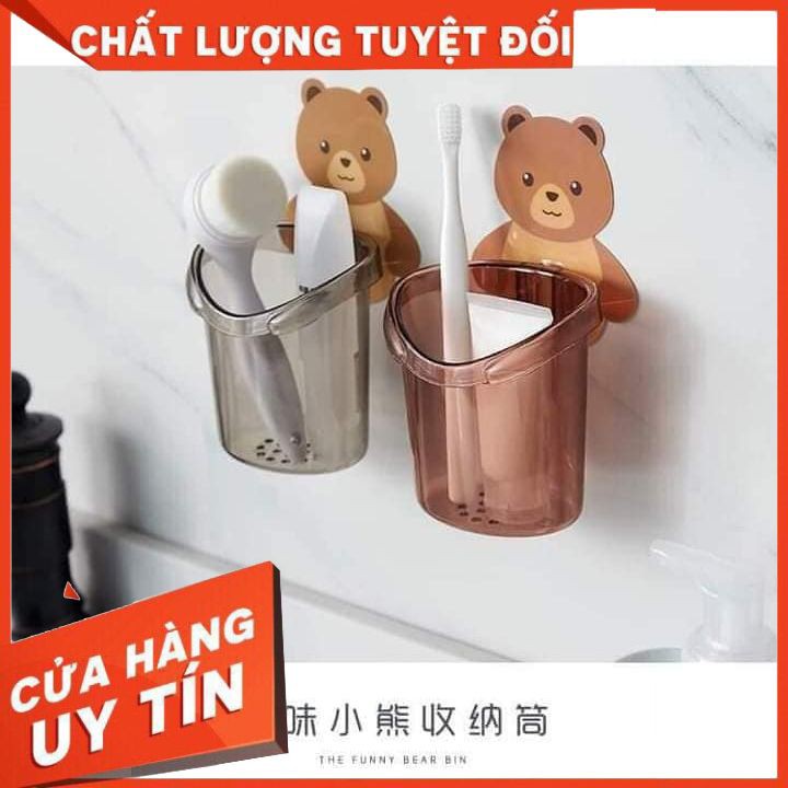 combo 4 Cốc gấu đựng bàn chải kem đánh răng dán tường Master Store