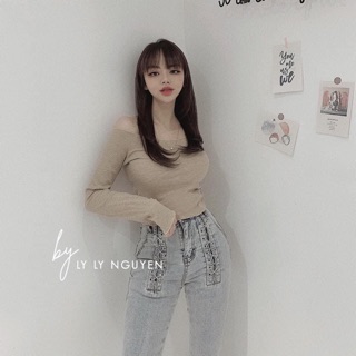 Áo bệt vai tăm gấu lượn