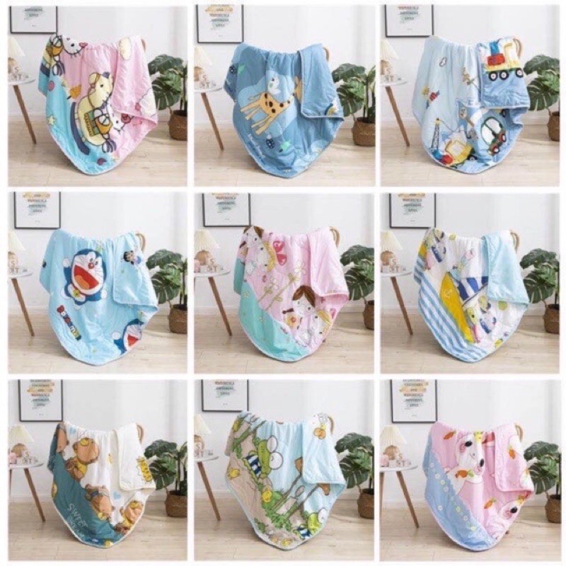 Chăn hè Đũi Cotton 18 mẫu cực dễ thương cho bé trai/ Bé Gái