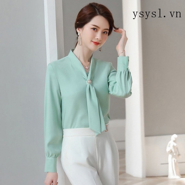 Áo Sơ Mi Trắng Tay Dài Vải Voan Thời Trang Xuân Thu Năm 2021 Cho Nữ