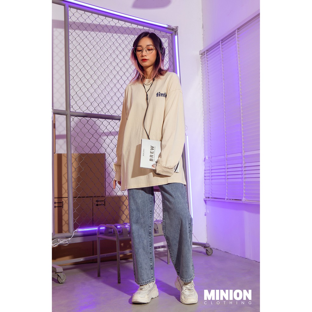 Quần jeans suông Minion Clothing ống rộng, cạp lưng cao, phong cách Ulzzang Streetwear Q3012