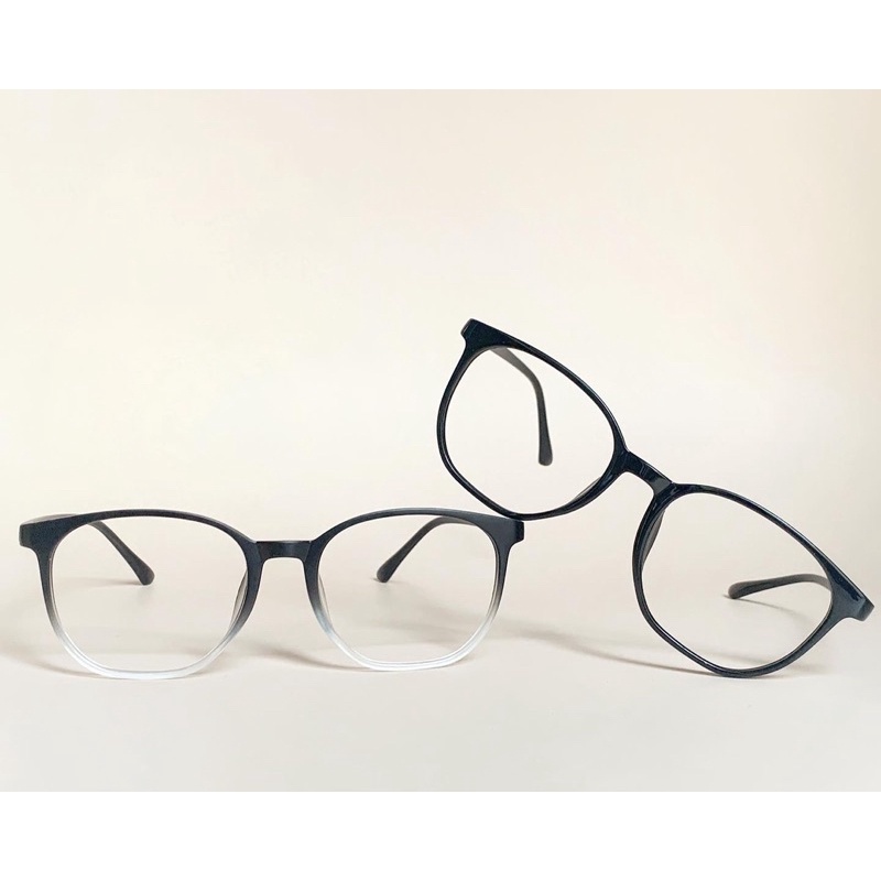 Mắt kính tròn Ombre CARL gọng kính nam, nữ kiểu dáng thời trang tròng kính 0 độ chống ánh sáng xanh có thể thay cận