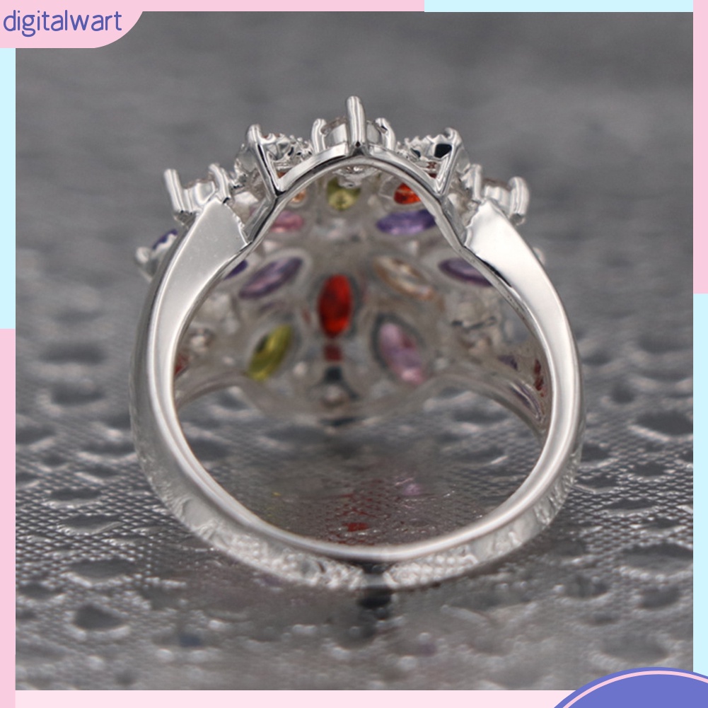 Nhẫn nữ đính đá nhiều màu sắc tinh tế thời trang