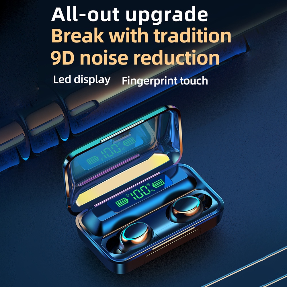 Tai Nghe Bluetooth 5.0 F9-5C Với Màn Hình Kỹ Thuật Số